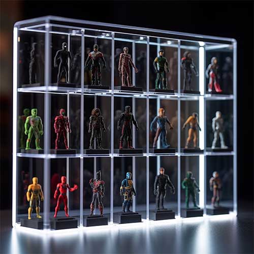 Acrylic Display Case with lighting for action figures