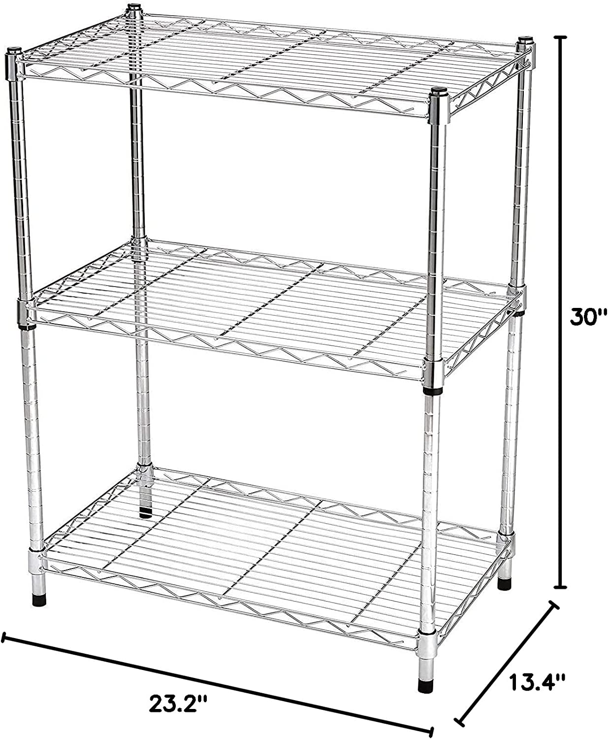 Amazon Basics 3-Shelf Adjustable, reliable wire shelving choice for your pantry