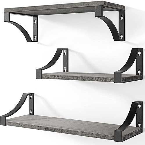 AMADA HOMEFURNISHING Floating Shelves Set of 3 - Trio of minimalist shelves, a great choice for plasterboard walls