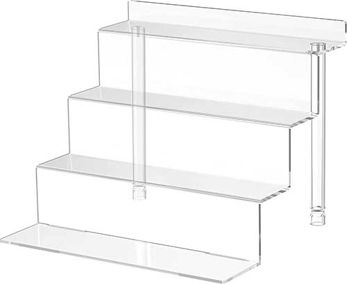 WINKINE Acrylic Riser Display Shelf, effortlessly exhibiting a stunning array of action figures.