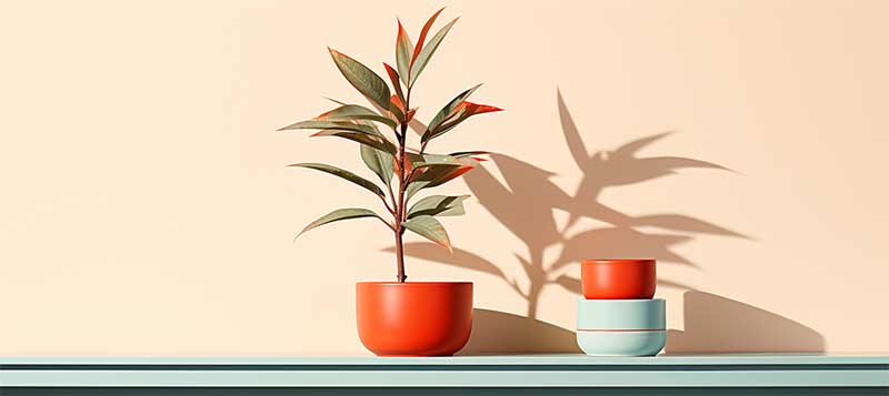 a shelf plant breathing life into a minimalist living space, providing a pop of color and a sense of tranquility
